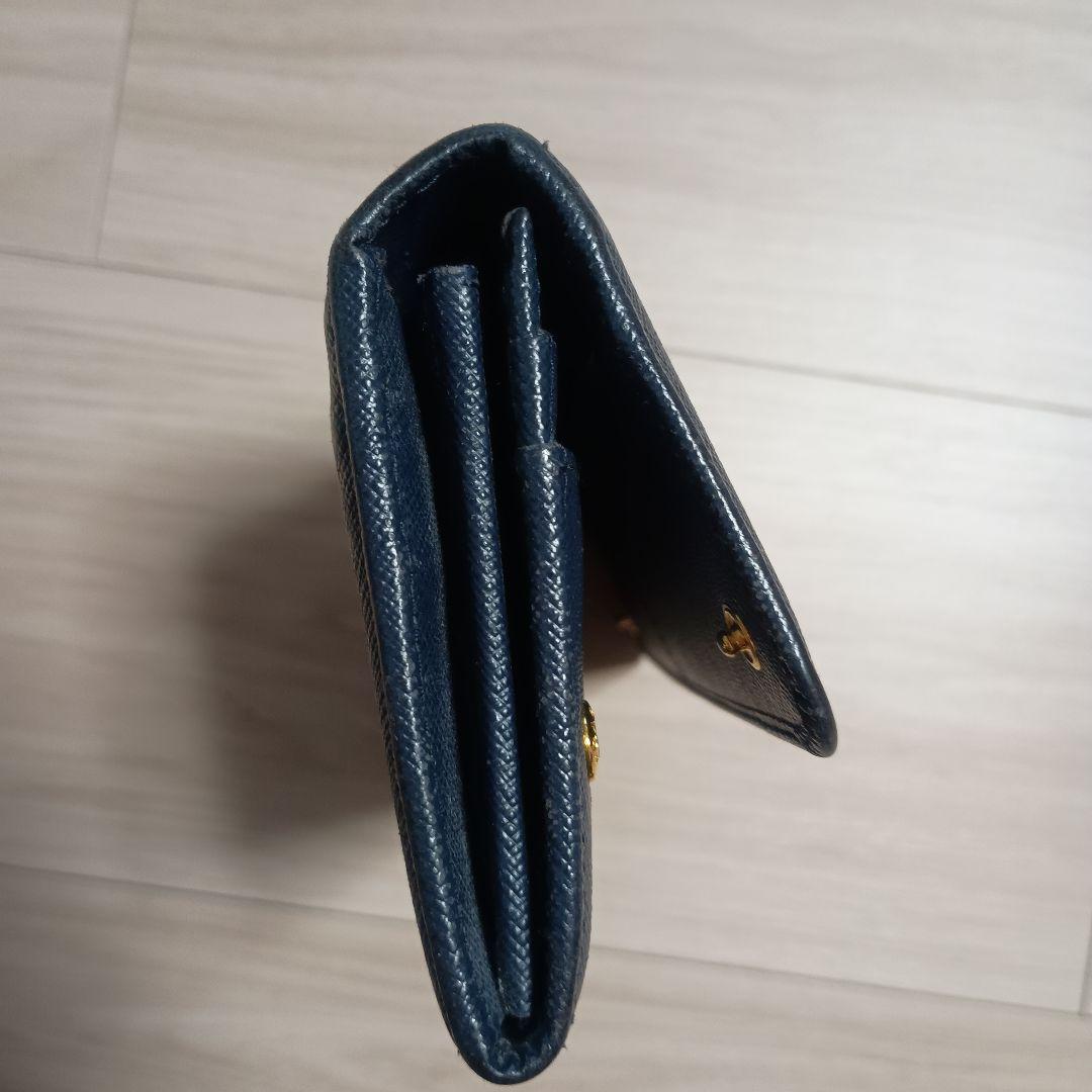 PRADA 長財布サフィーノメタル ネイビー レザー