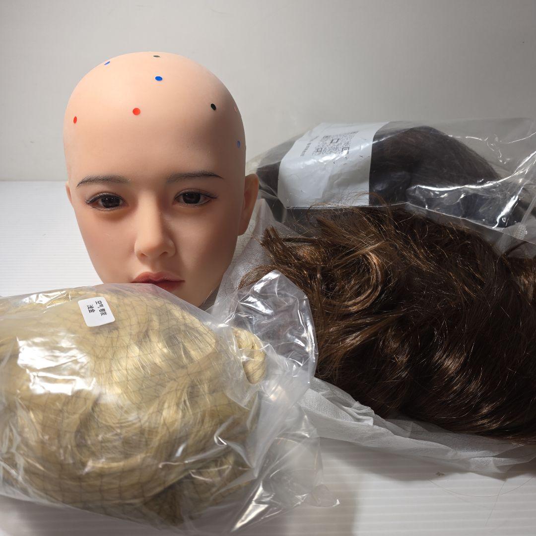 シリコンヘッド 単品 リアルドール　ウィッグ付き　未使用