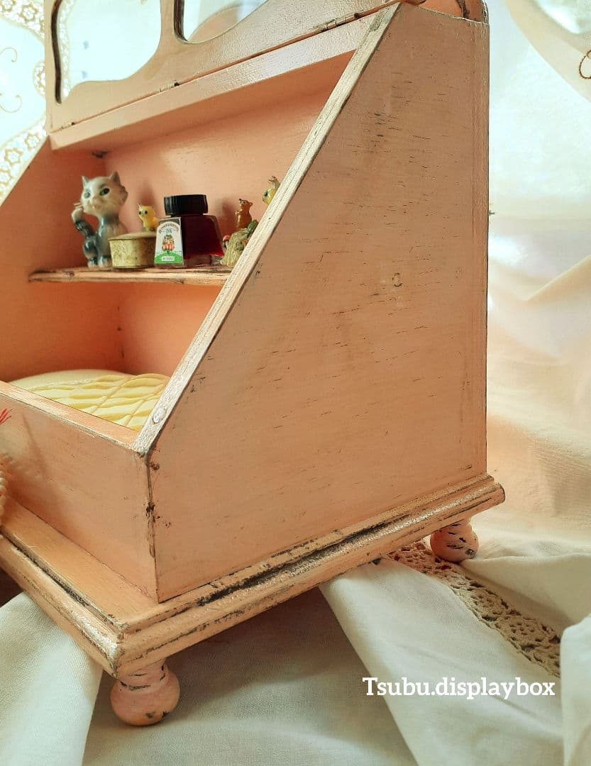 アンティーク・ヴィンテージ調　シャビー　ディスプレイボックス　置き型