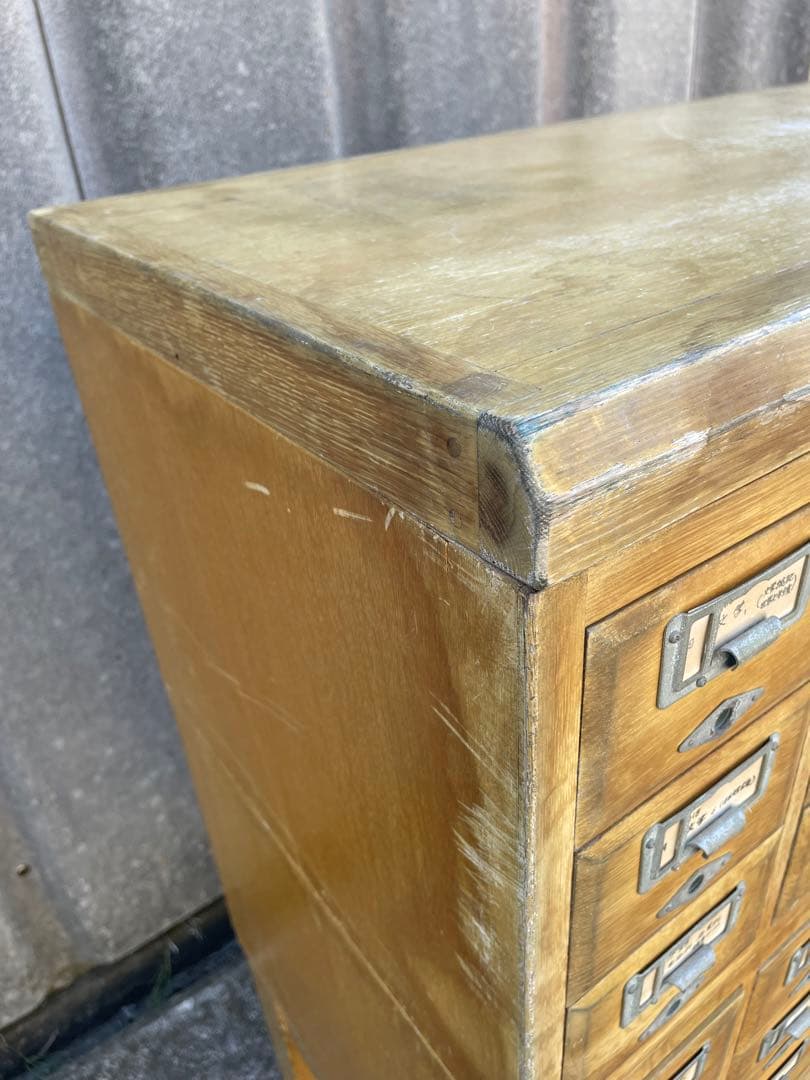 ビンテージ/学校/図書館/収納棚/棚/カードケース/キャビネット/小引き出し/②