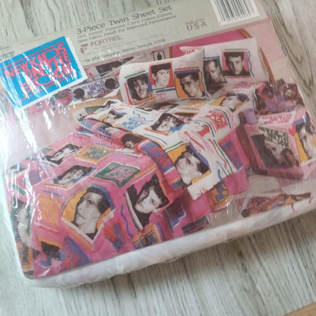 New Kids on the Block 1990 ツインサイズシーツ 未使用