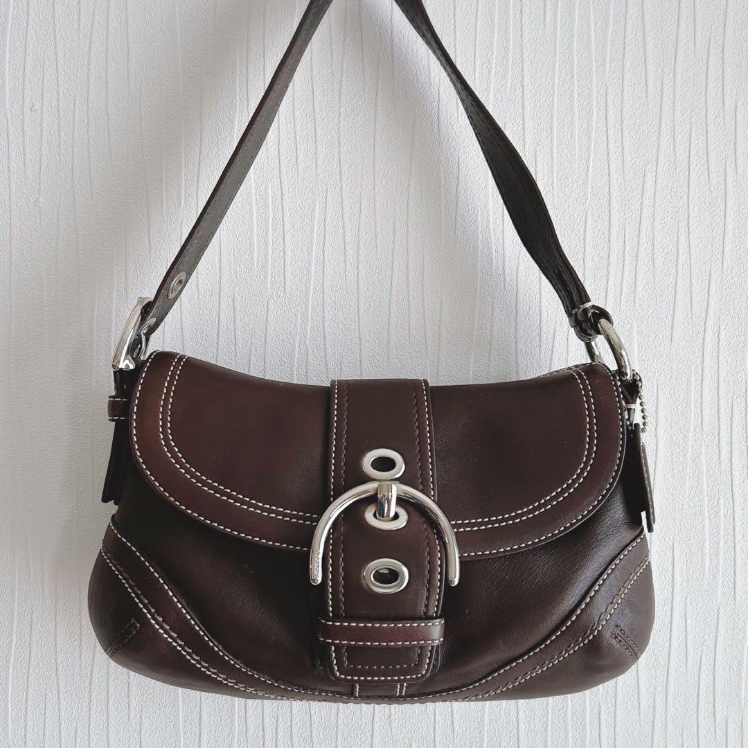 コーチ ソーホー ワンショルダーバッグ オールレザー ブラウン Y2K