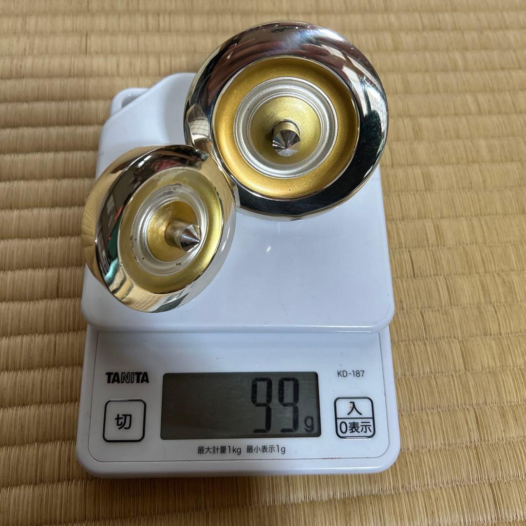 金工家作 純銀製独楽置物　ガラスケース付駒の銀