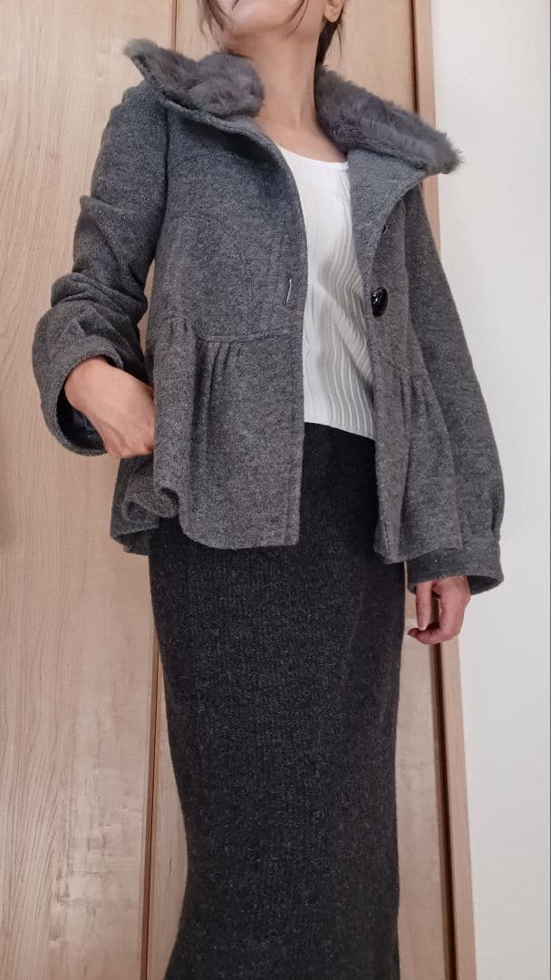 BURBERRYBLUE LABELバーバリーブルーレーベル　グレー　コート