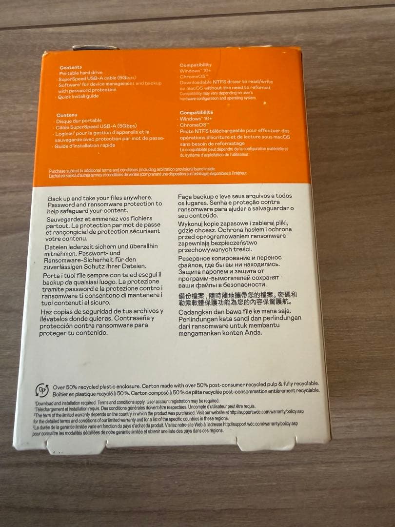 ウエスタンデジタルWestern DigitalWD ポータブルHDD 6TB