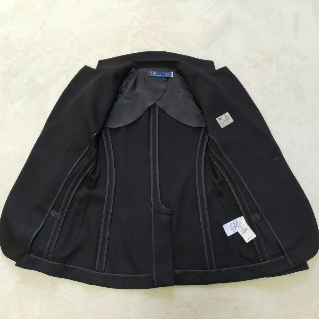 美品　23AW　ポロラルフローレン　エンブレム　ニット地　ブレザー　銀ボタン