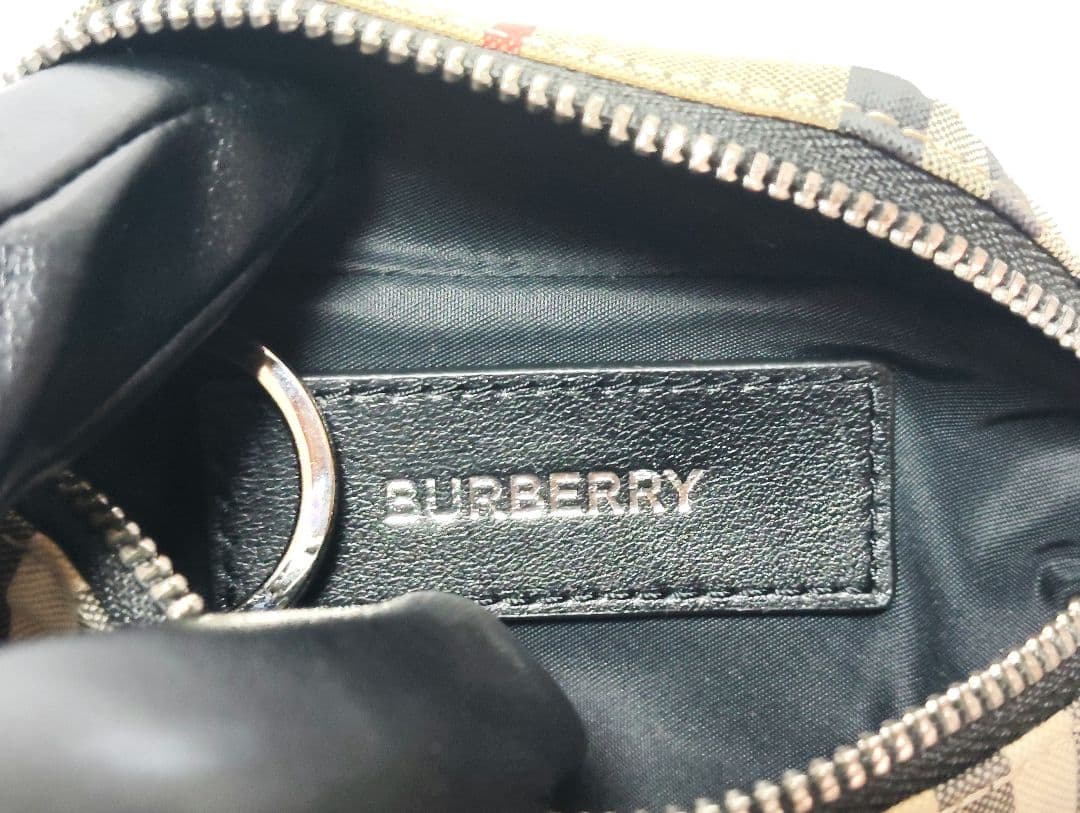 バーバリー ノバチェック ミニポーチ バッグチャーム キーリング