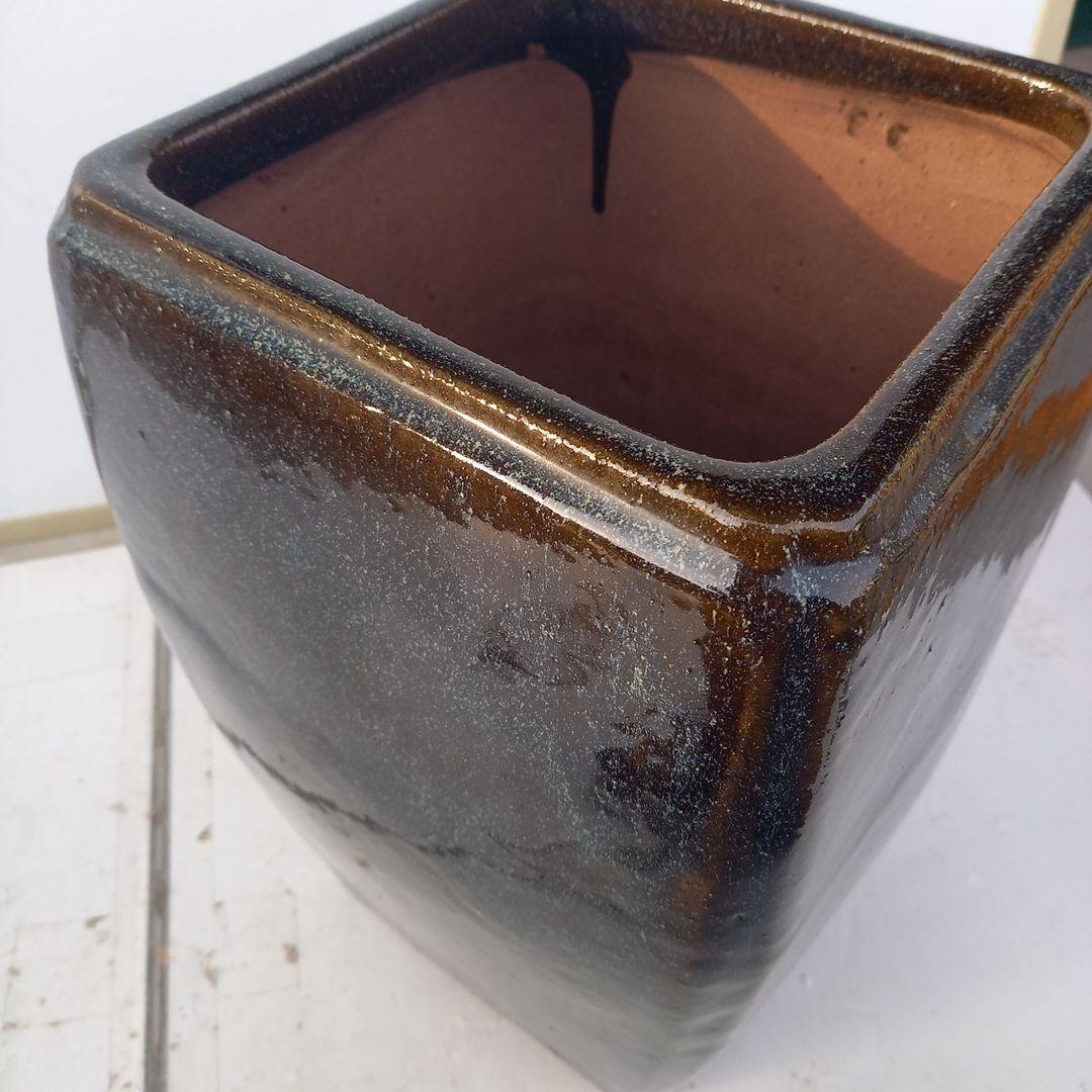 海鼠釉（なまこゆう）　角型植木鉢