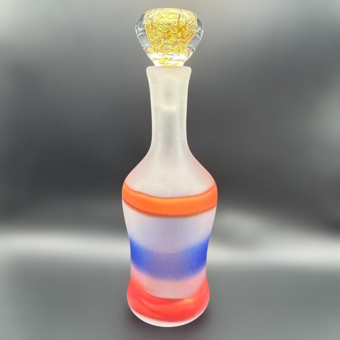 藤田潤 工芸ガラス 手吹 金彩 デカンタとグラス セット 合計3点