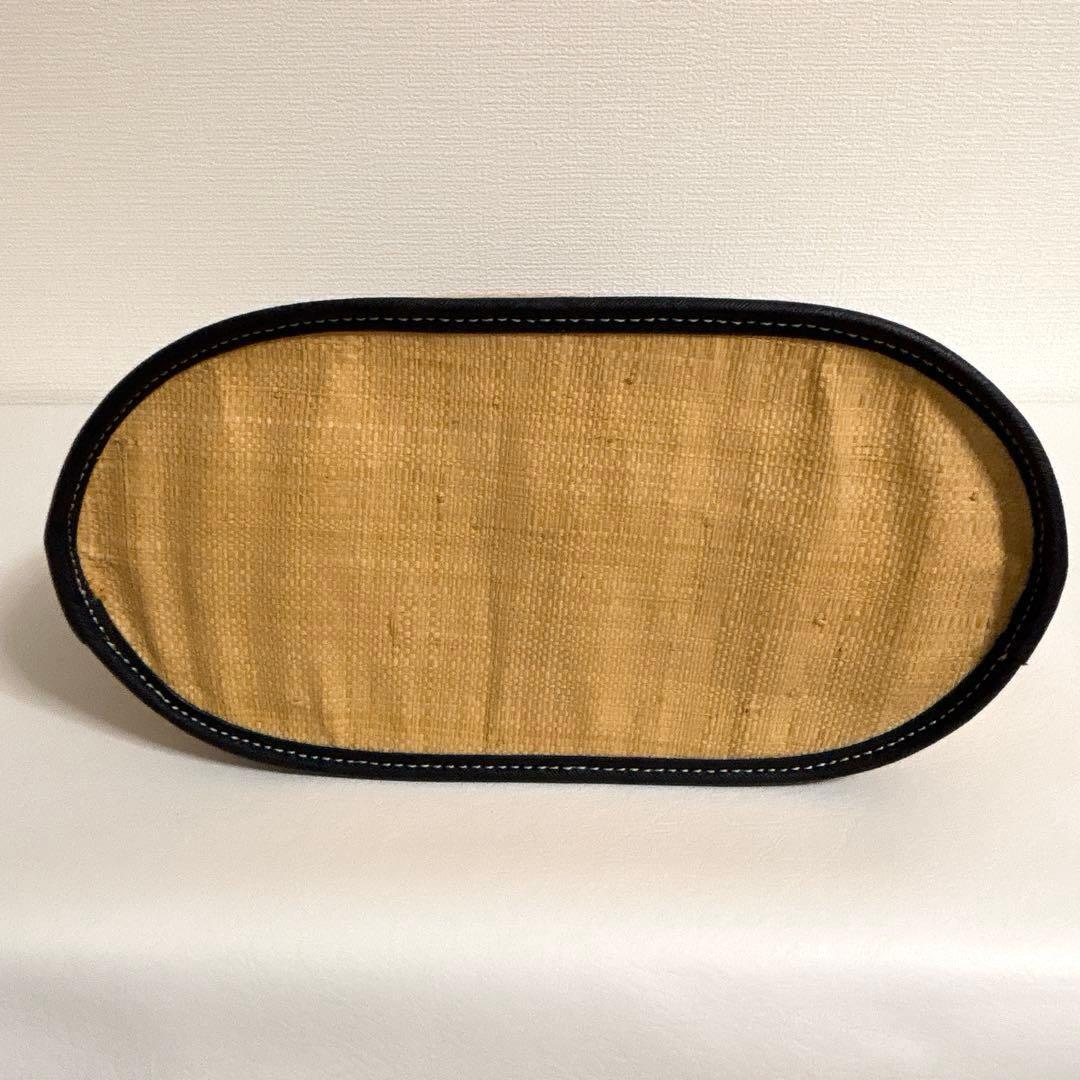 Tory Burch ストライプ かごバッグ　ネイビー