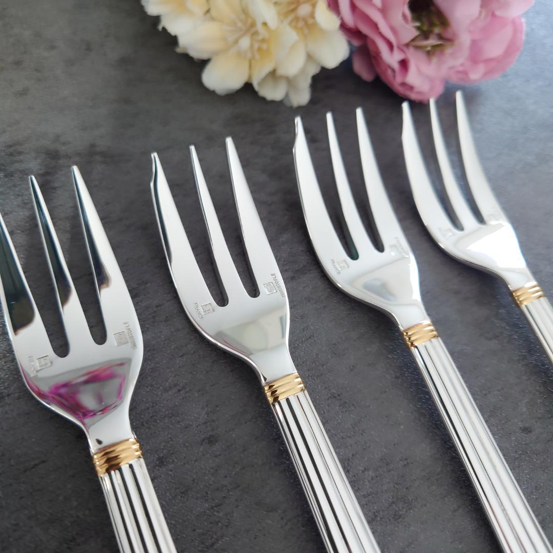 美品 クリストフル アリアゴールドリング ケーキフォーク 未開封含む 6点