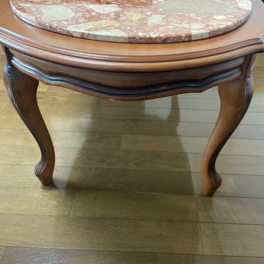 イタリア製 大理石 センターテーブル 猫足