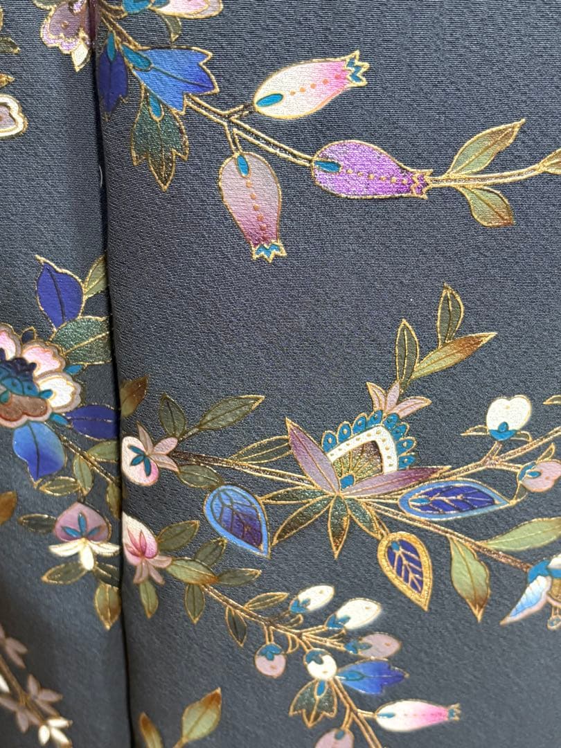 4点フルセット　正絹訪問着　袋帯　帯揚げ　帯締め