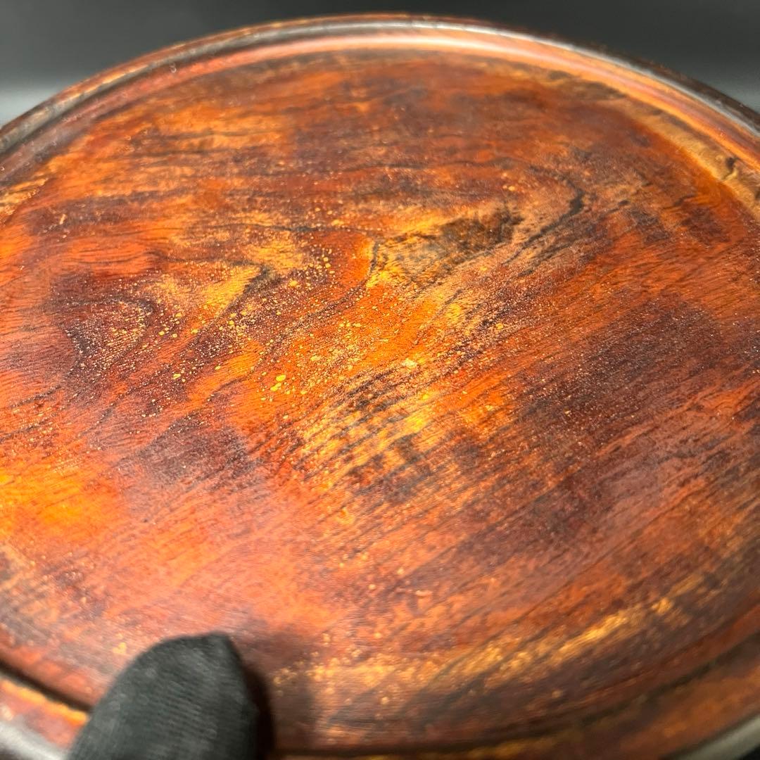 江戸後期〜明治初期 欅製 くり抜き丸盆 拭き漆 酒盆 茶盆 民藝 数寄者向け
