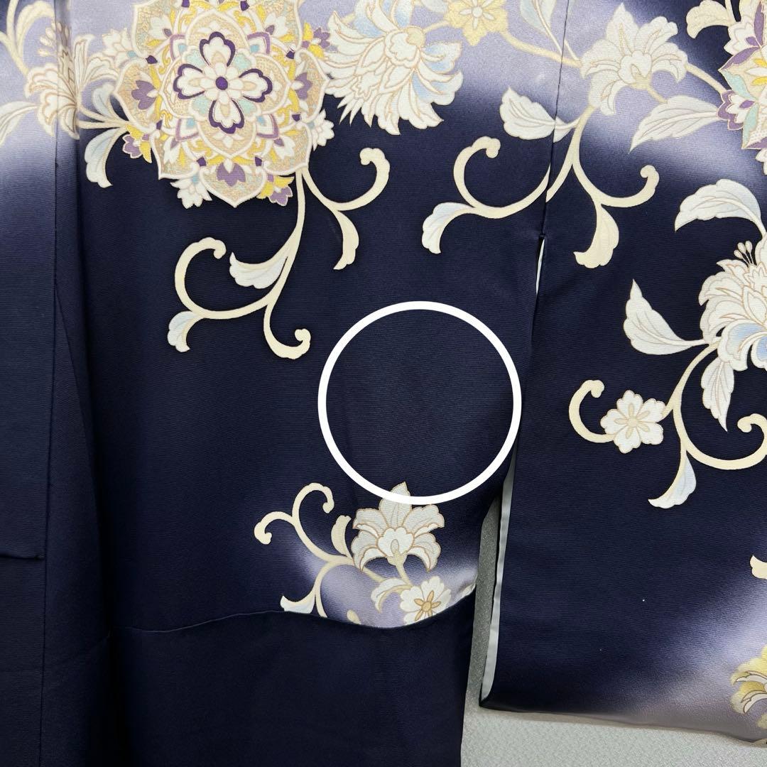 ボ*す様 裄68 正絹　袷　訪問着　アラベスク　難あり