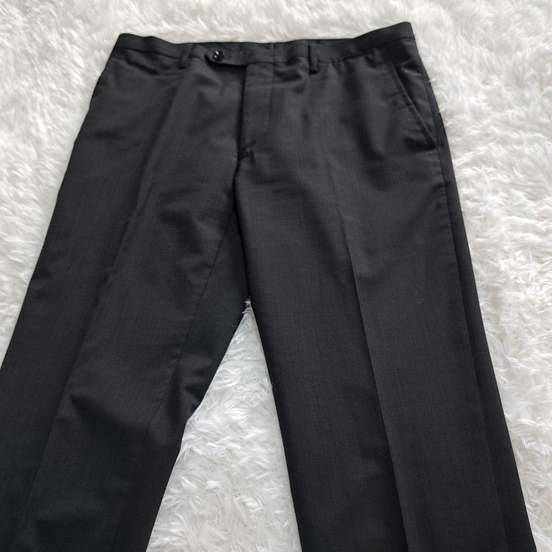 スーツセレクト【美品】 3ピーススーツ A6 リバーシブルベスト 黒系 ウール混