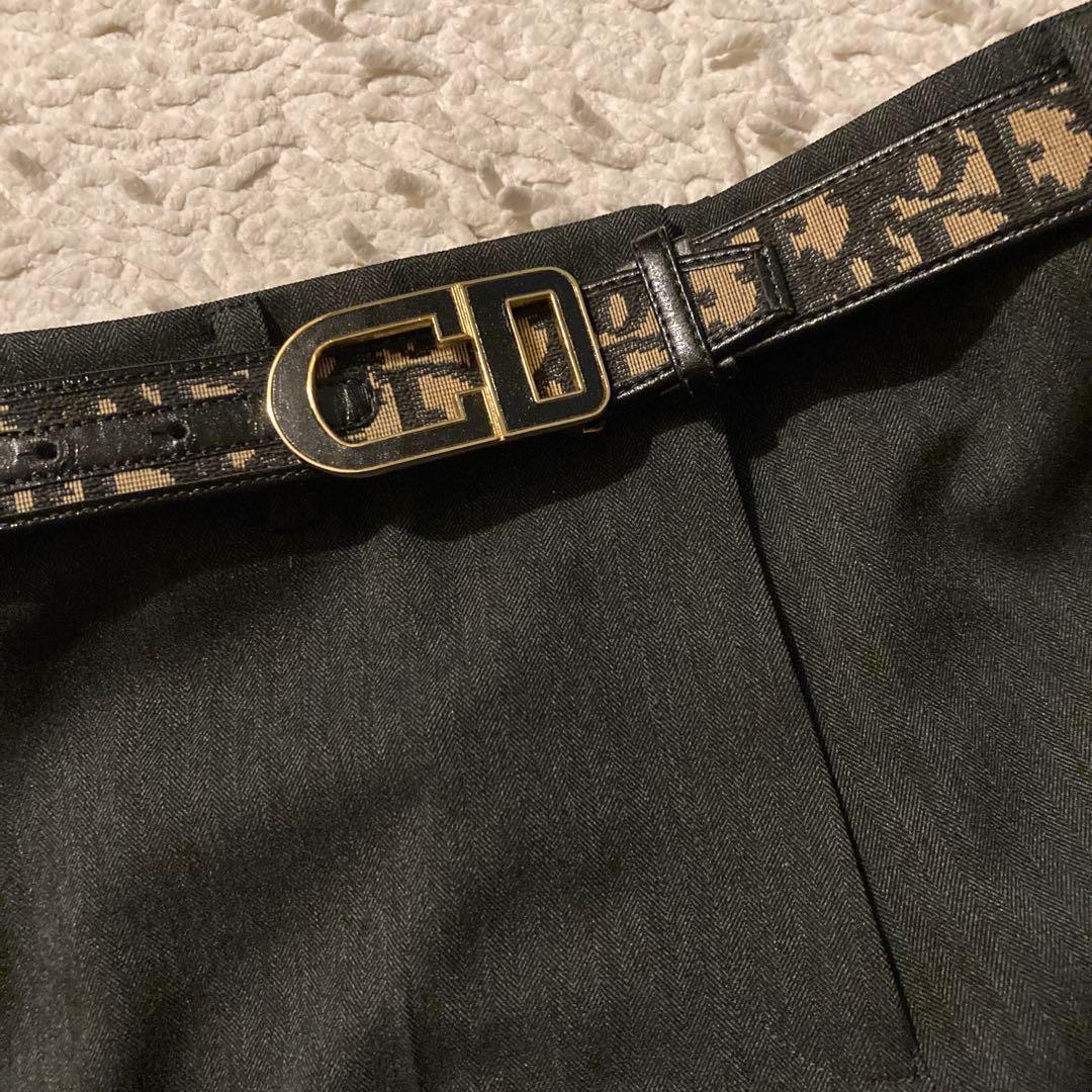 【美品】Christian Dior ベルトレディース トロッター柄