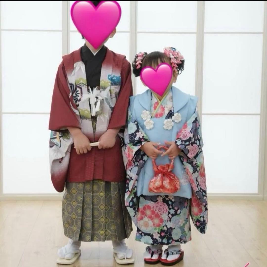 七五三　5歳男の子　袴着物セット　3歳女の子　被布セット